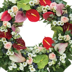 Aranjament funerar rotund Flori mixte