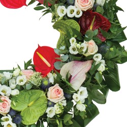 Aranjament funerar rotund Flori mixte