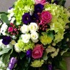 Aranjament funerar capac sicriu Hortensia verde