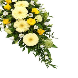 Aranajment funerar capac siciriu alb si crem