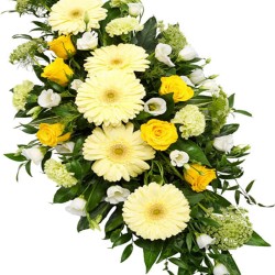 Aranajment funerar capac siciriu alb si crem