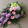 Buchet funerar Hortensia si Trandafiri roz