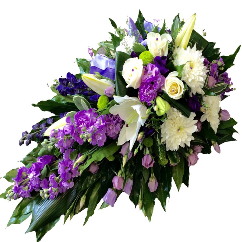 Buchet funerar Matthiola si Crin