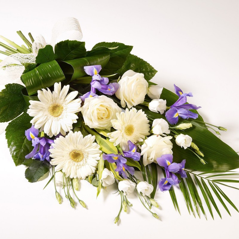Buchet funerar Trandafir si Iris
