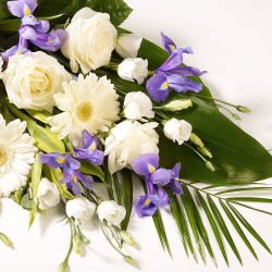 Buchet funerar Trandafir si Iris