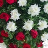 Coroana Funerara crizantema si trandafiri rosii
