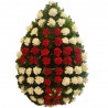 Coroana Funerara Garoafe rosii cruce