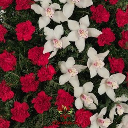 Coroana funerara Garoafe si Orhidee