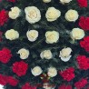 Coroana funerara romb Trandafiri albi