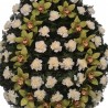Coroana funerara Garoafe albe si Orhidee