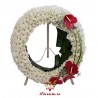 Aranjament funerar rotund din crizantema si anthurium