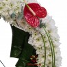 Aranjament funerar rotund din crizantema si anthurium