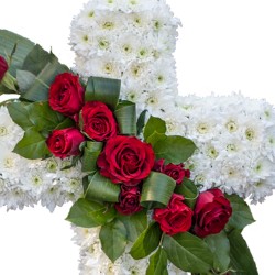 Aranjament funerar cruce cu Trandafiri