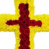 Aranjament funerar cruce crizantema galbena