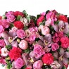 Aranjament floral funerar inima roz