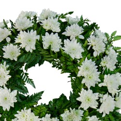 Aranjament Funerar rotund Crizantema alba